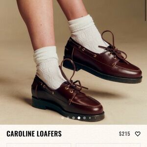 Sezane Caroline Brown leather Loafers - glossy chocolate - 39